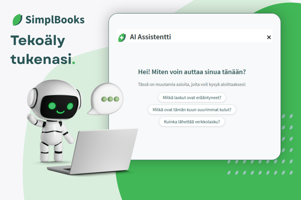 SimplBooksin tekoäly assistentti auttaa sinua