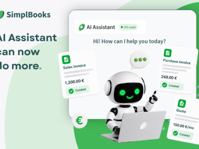 AI assistant can create sales and purchase invoices as well as quotations. It can also digitise uploaded purchase invoices and receipts.