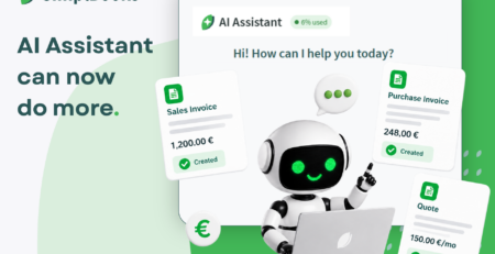 AI assistant can create sales and purchase invoices as well as quotations. It can also digitise uploaded purchase invoices and receipts.